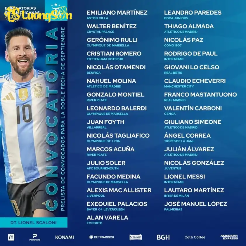 ĐT Argentina công bố danh sách triệu tập chuẩn bị cho loạt trận tháng 9. Ảnh: Selección Argentina ĐT Argentina công bố danh sách triệu tập chuẩn bị cho loạt trận tháng 9. Ảnh: Selección Argentina