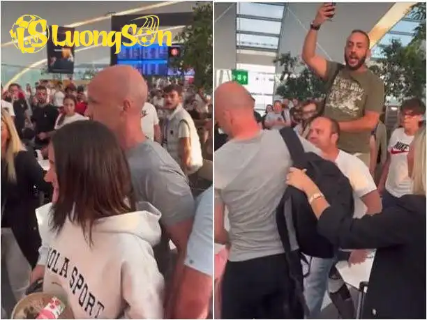 Đám đông kích động bao vây gia đình trọng tài Taylor tại sân bay.